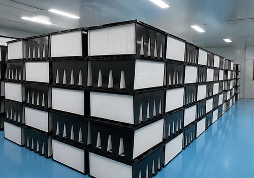 v-bank air filter production workshop